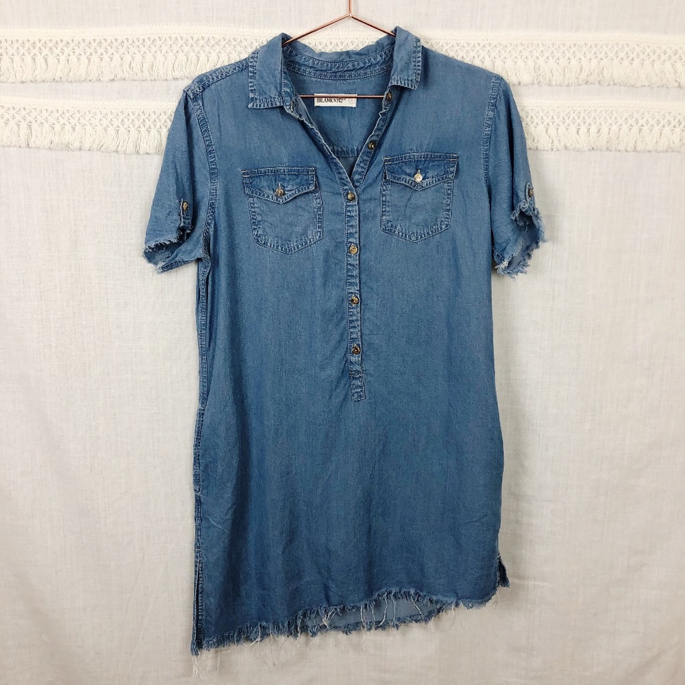 BlankNYC | Distressed Chambray Shirtdress | Size S